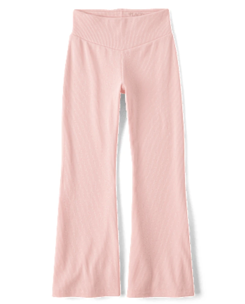 Girls Sueded Rib Flare Leggings