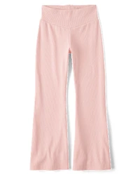 Girls Sueded Rib Flare Leggings