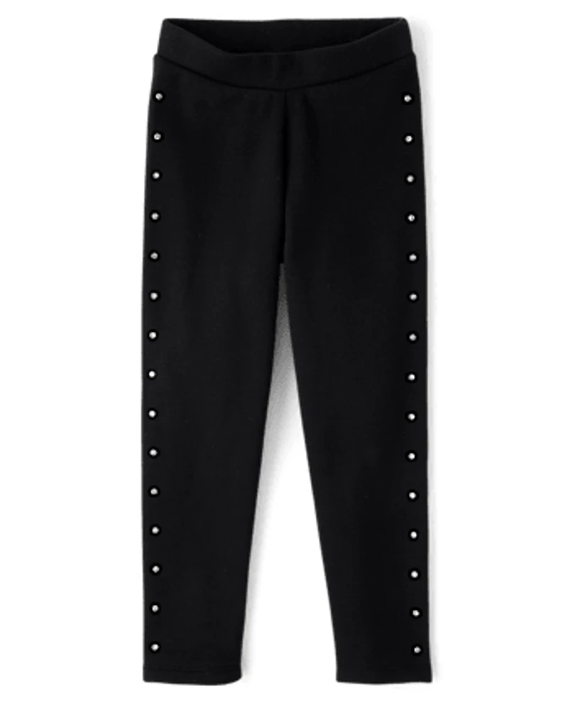 Girls Studded Winter Warm Leggings