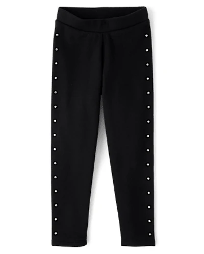 Girls Studded Winter Warm Leggings