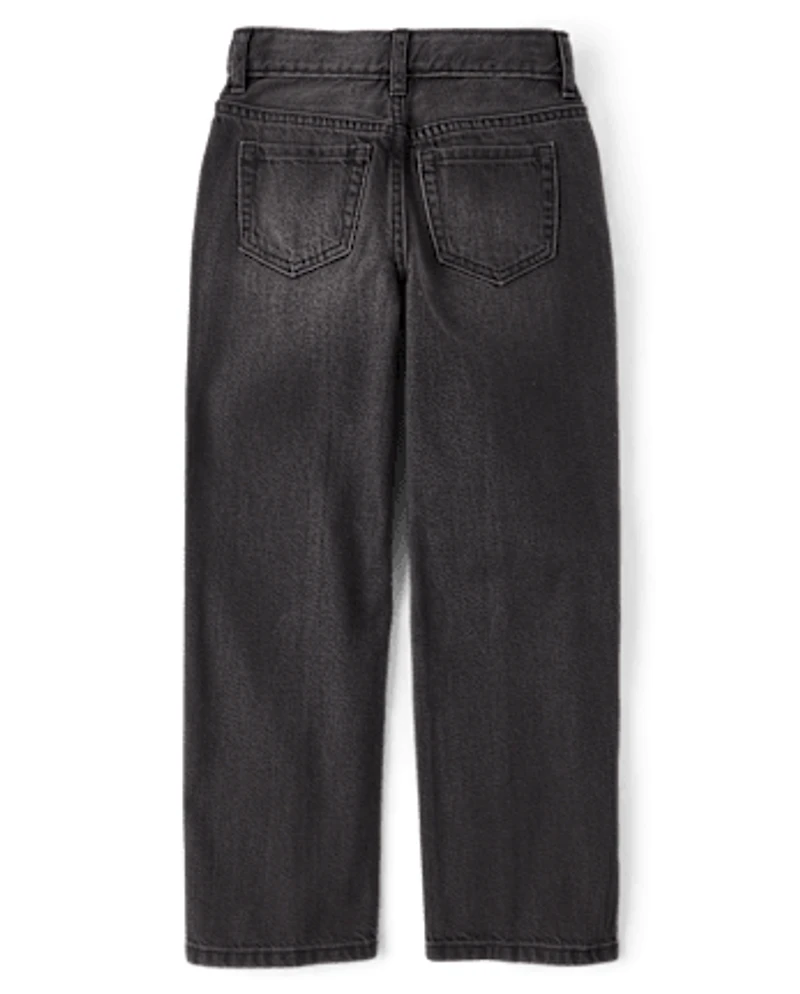Girls Studded Seam Slouchy Jeans
