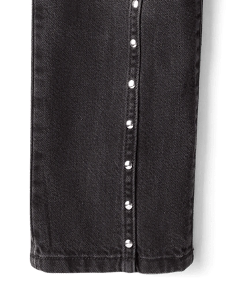 Girls Studded Seam Slouchy Jeans