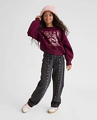 Girls Studded Seam Slouchy Jeans