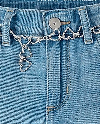 Girls Heart Belted Slouchy Jeans
