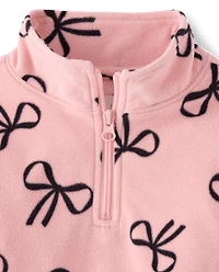 Girls Print Microfleece Half Zip Pullover
