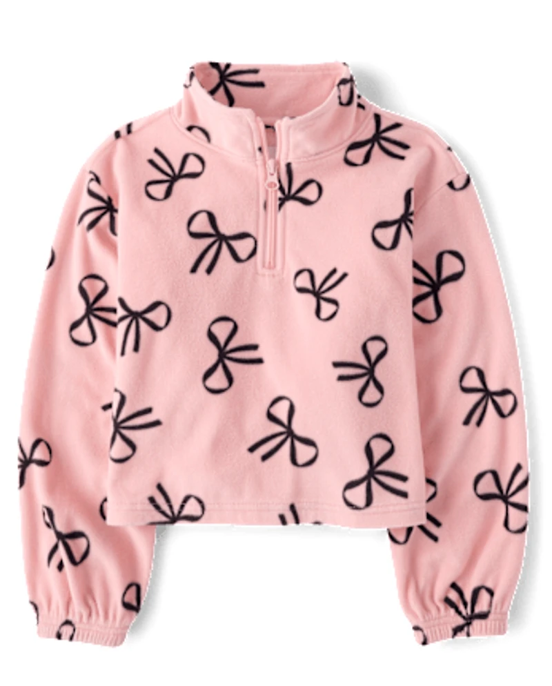 Girls Print Microfleece Half Zip Pullover