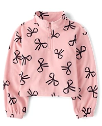 Girls Print Microfleece Half Zip Pullover
