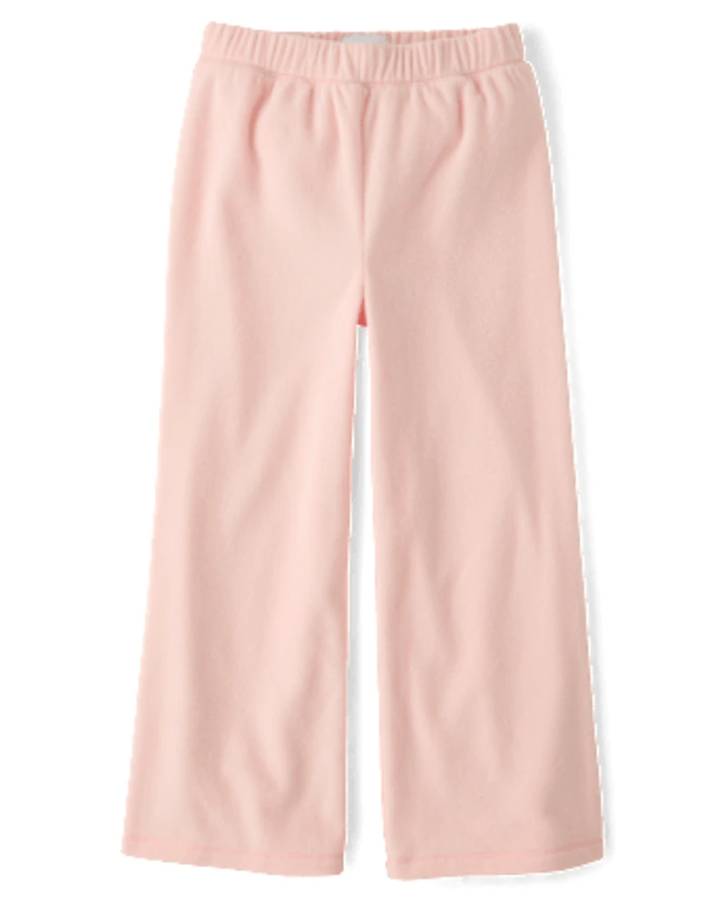 Girls Microfleece Wide Leg Sweatpants