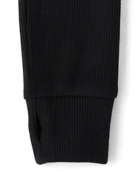 Haut Henley côtelé en suède pour fille