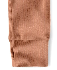Girls Sueded Rib Henley Top