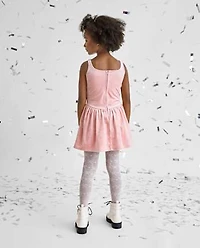 Girls Glitter Bow Velour Fit And Flare Dress
