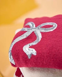 Pull à paillettes et nœud pour fille