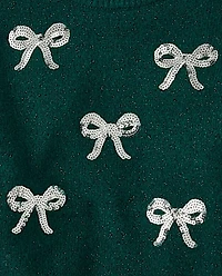 Girls Sequin Bow Sweater