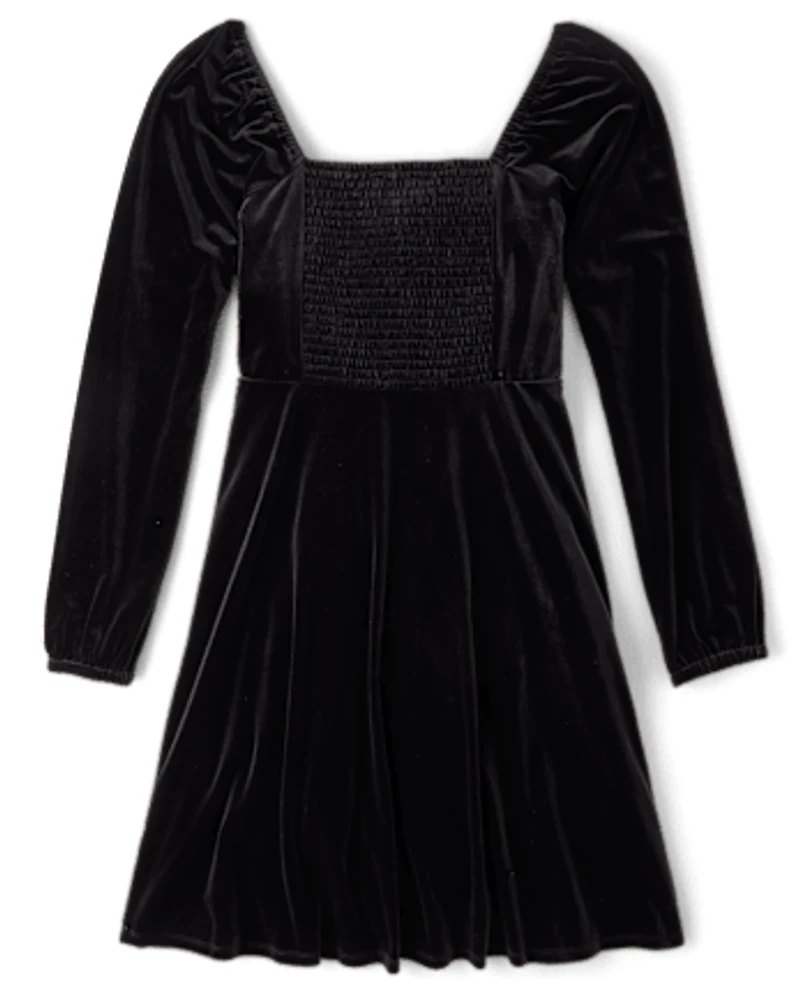 Womens Mommy And Me Velour Babydoll Dress