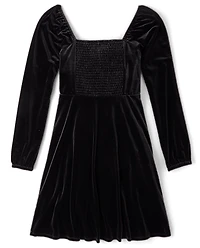Womens Mommy And Me Velour Babydoll Dress