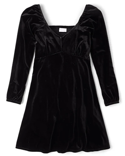 Womens Mommy And Me Velour Babydoll Dress