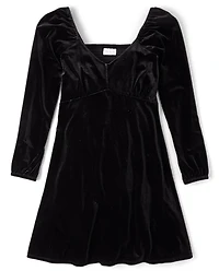 Womens Mommy And Me Velour Babydoll Dress