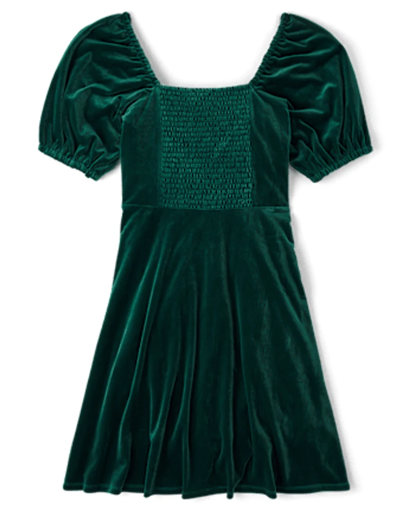 Womens Matching Family Velour A-Line Dress