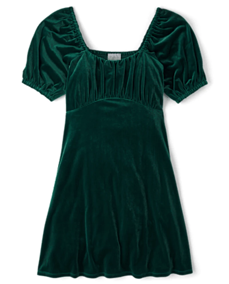 Womens Matching Family Velour A-Line Dress