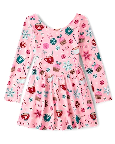 Girls Holiday V-Waist Dress
