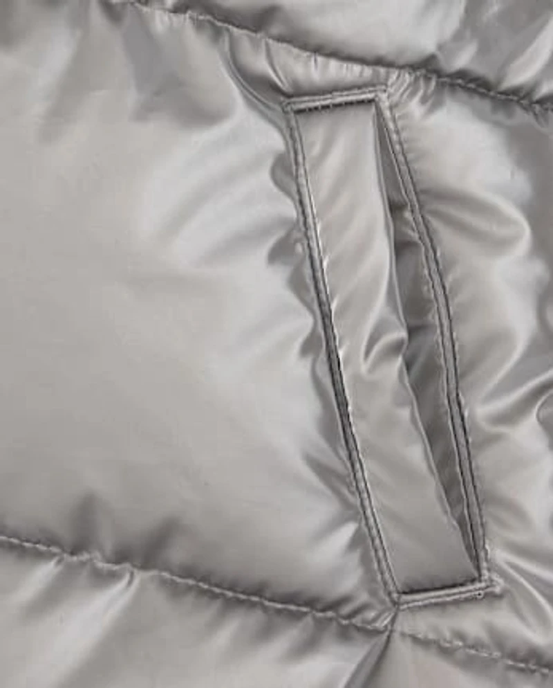 Girls High Shine Microfleece Lined Puffer Jacket