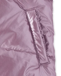 Girls Pearlescent Microfleece Lined Puffer Jacket