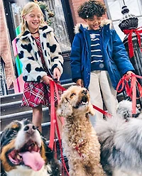 Manteau en fausse fourrure à motif cœur pour fille