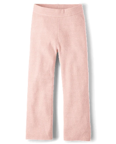 Girls Waffle Knit Wide Leg Lounge Pants