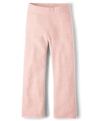 Girls Waffle Knit Wide Leg Lounge Pants