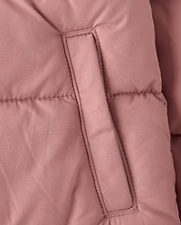 Girls Faux Fur Lined Mid Length Puffer Jacket