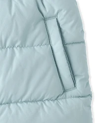 Girls Faux Fur Lined Mid Length Puffer Jacket