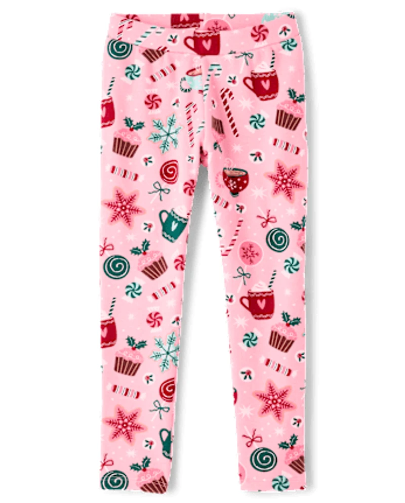 Girls Print Winter Warm Leggings