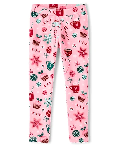 Girls Print Winter Warm Leggings