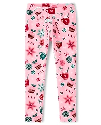 Girls Print Winter Warm Leggings