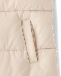 Girls Faux Fur Lined Long Puffer Jacket