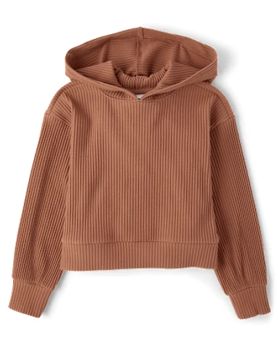 Girls Plush Rib Hoodie