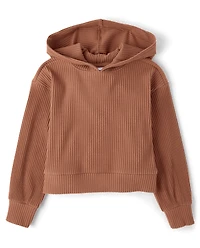 Girls Plush Rib Hoodie