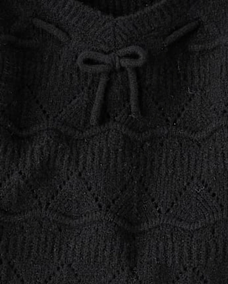 Pull à nœud en pointelle pour fille