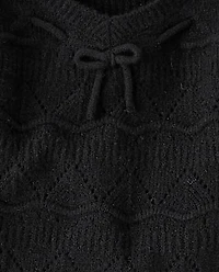 Pull à nœud en pointelle pour fille