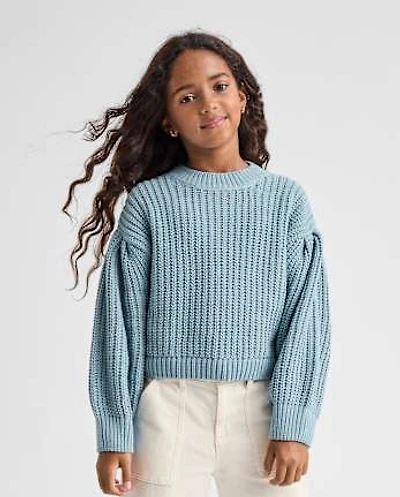 Girls Shaker Stitch Chenille Sweater