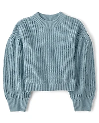 Girls Shaker Stitch Chenille Sweater