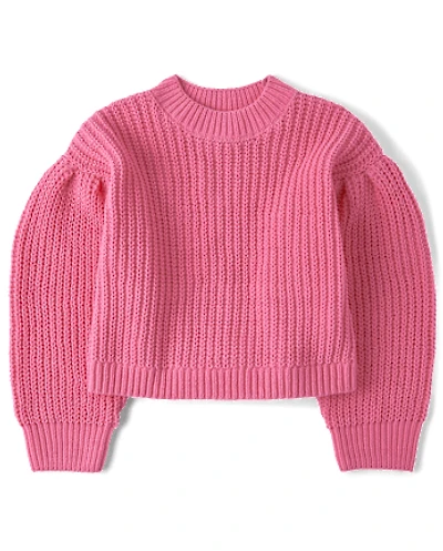 Girls Shaker Stitch Chenille Sweater