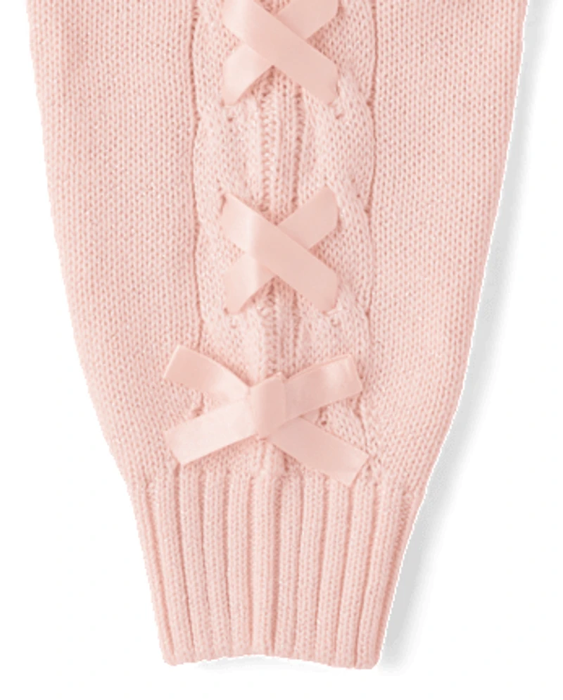 Girls Ribbon Cable Knit Sweater