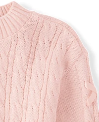 Girls Ribbon Cable Knit Sweater