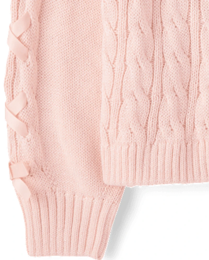 Girls Ribbon Cable Knit Sweater