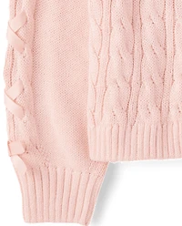 Girls Ribbon Cable Knit Sweater