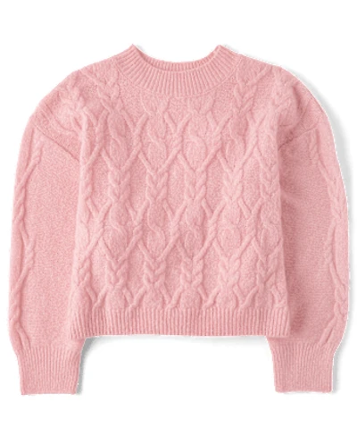 Girls Cable Knit Cropped Chunky Sweater