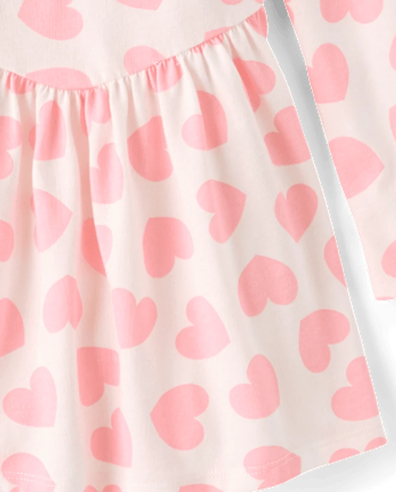 Baby And Toddler Girls Heart Bow Back Dress