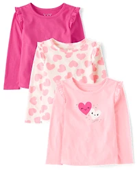 Toddler Girls Heart Flutter Top 3-Pack