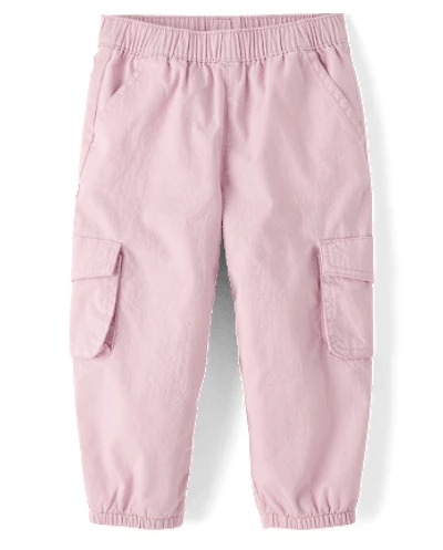 Baby And Toddler Girls Parachute Lined Pull On Cargo Jogger Pants